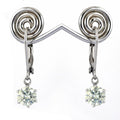 3 Ct Certified, Off-White Tinge of Blue Diamond Dangler Earring, Great Style - ZeeDiamonds