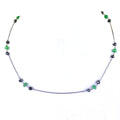 5 mm, Black Diamond Chain Necklace with Emerald Gemstone Beads - ZeeDiamonds
