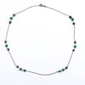 5 mm, Black Diamond Chain Necklace with Emerald Gemstone Beads - ZeeDiamonds