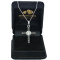 Certified Off-White Diamond Cross Pendant with Black Diamonds. - ZeeDiamonds