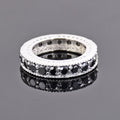 0.40 Cts Black Diamond Band Ring in 925 Sterling Silver - ZeeDiamonds