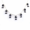 4 mm - 8 mm Certified Designer Round Black Diamonds Chain Necklace - Elegant & Delicate , Certified! Free Diamond Studs.
