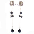 Black Diamond Dangler Chain Earrings ,Gift for Women - ZeeDiamonds