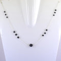 5 mm - 8 mm Certified Black Diamond Beads Chain Necklace - ZeeDiamonds
