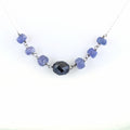 14.30 Ct Black Diamond & Tanzanite Gemstone Chain Necklace, Great Gift - ZeeDiamonds