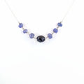 14.30 Ct Black Diamond & Tanzanite Gemstone Chain Necklace, Great Gift - ZeeDiamonds