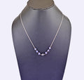 14.30 Ct Black Diamond & Tanzanite Gemstone Chain Necklace, Great Gift - ZeeDiamonds