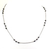 AAA Certified 3 mm - 3.5 mm Black Diamonds Chain Necklace in 925 Sterling Silver with Great Sparkle! Certified! Free Diamond Studs.
