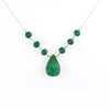 Emerald Gemstone Chain Necklace With Emerald Drop In 925 Silver - ZeeDiamonds
