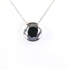 5 Ct Round Brilliant Cut Black Diamond Solitaire Pendant in 925 Silver. Amazing Look with Great Shine