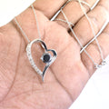 1.50 Ct Black Diamond Heart Shape Pendant with White Diamond Accents - ZeeDiamonds