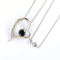 1.50 Ct Black Diamond Heart Shape Pendant with White Diamond Accents - ZeeDiamonds