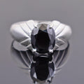 3-6 Ct Black Diamond Solitaire Men's Ring in 925 Sterling Silver - ZeeDiamonds
