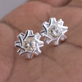 AAA Quality 1.60 Ct Designer Off-White Diamond Solitaire Studs. - ZeeDiamonds