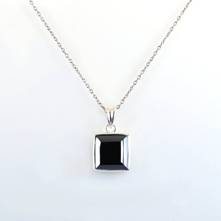 7.80 Ct Princess Cut Black Diamond Solitaire Pendant in 925 Sterling Silver - ZeeDiamonds