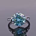 4 Ct Blue Diamond Solitaire Ring in Prong Style, 100% Certified - ZeeDiamonds