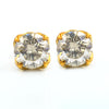 AAA Certified 3 Ct, Elegant Off-White Diamond Studs, Great Sparkle - ZeeDiamonds