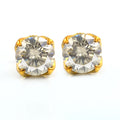 AAA Certified 3 Ct, Elegant Off-White Diamond Studs, Great Sparkle - ZeeDiamonds