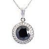 5 Ct Amazing Black Diamond Solitaire Pendant in Sterling Silver, 100% Genuine - Certified