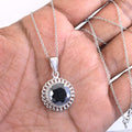 5 Ct Designer Black Diamond Solitaire Pendant, 100% Genuine - Certified - ZeeDiamonds