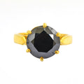 2.50 Ct AAA Certified Black Diamond Solitaire Ring, Great Shine - ZeeDiamonds