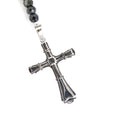 7 mm Black Diamonds Necklace For Men with Holy Cross pendent. - ZeeDiamonds