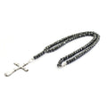7 mm Black Diamonds Necklace For Men with Holy Cross pendent. - ZeeDiamonds