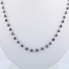 4 mm AAA Quality Round Faceted Black Diamonds Chain Necklace with Solitaire Clasp- Amazing Collection & Great Shine , Certified! Free Diamond Studs.