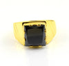 3 Carats Princess Cut Certified Black Diamond Ring In Yellow Gold Finish - ZeeDiamonds