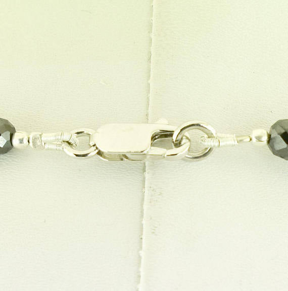 4 mm Round and Fancy Cube Shape Black Diamond Necklace - ZeeDiamonds