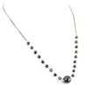 4 mm, 10 mm Very Elegant Black Diamonds Chain Necklace. AAA Certified- Great Sparkle and Luster! Certified! Free Diamond Studs.