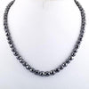 Certified 8 mm Round Faceted Black Diamond Beads Necklace-Great Sparkle! 18