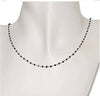Very Elegant and Delicate 2.5 mm Round Black Diamond Beads Necklace in 925 Sterling Silver , Certified! Free Diamond Studs.