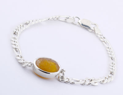 5-8 Carats Yellow Sapphire Gemstone Astrological Bracelet for Education - ZeeDiamonds