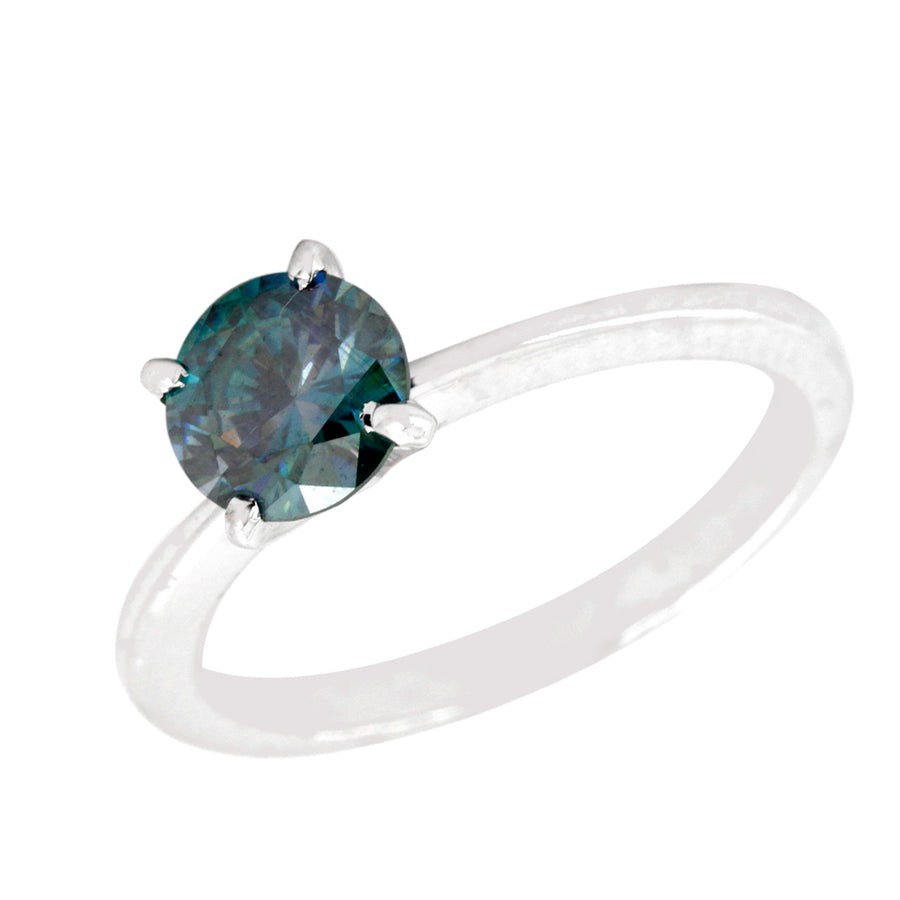 1Ct Certified Blue Diamond Ring in 14kt Gold - ZeeDiamonds