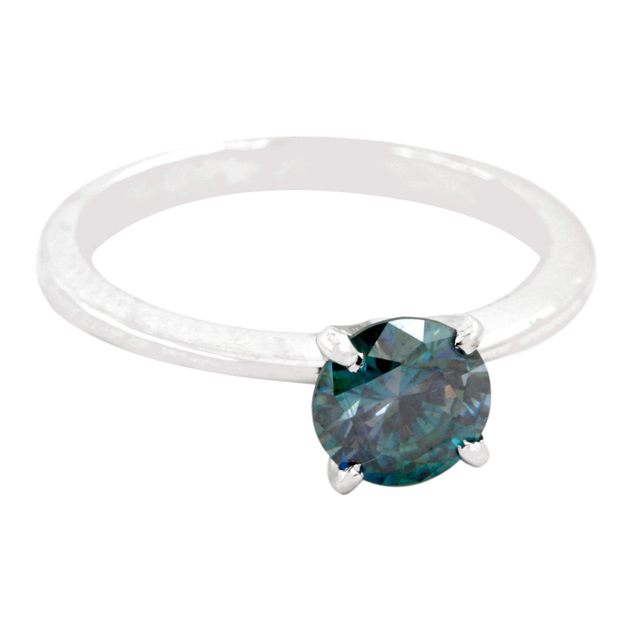 1Ct Certified Blue Diamond Ring in 14kt Gold - ZeeDiamonds
