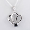 1.50 Cts Certified Black Diamond Pendant in 925 Sterling Silver Beautiful Shine! - ZeeDiamonds