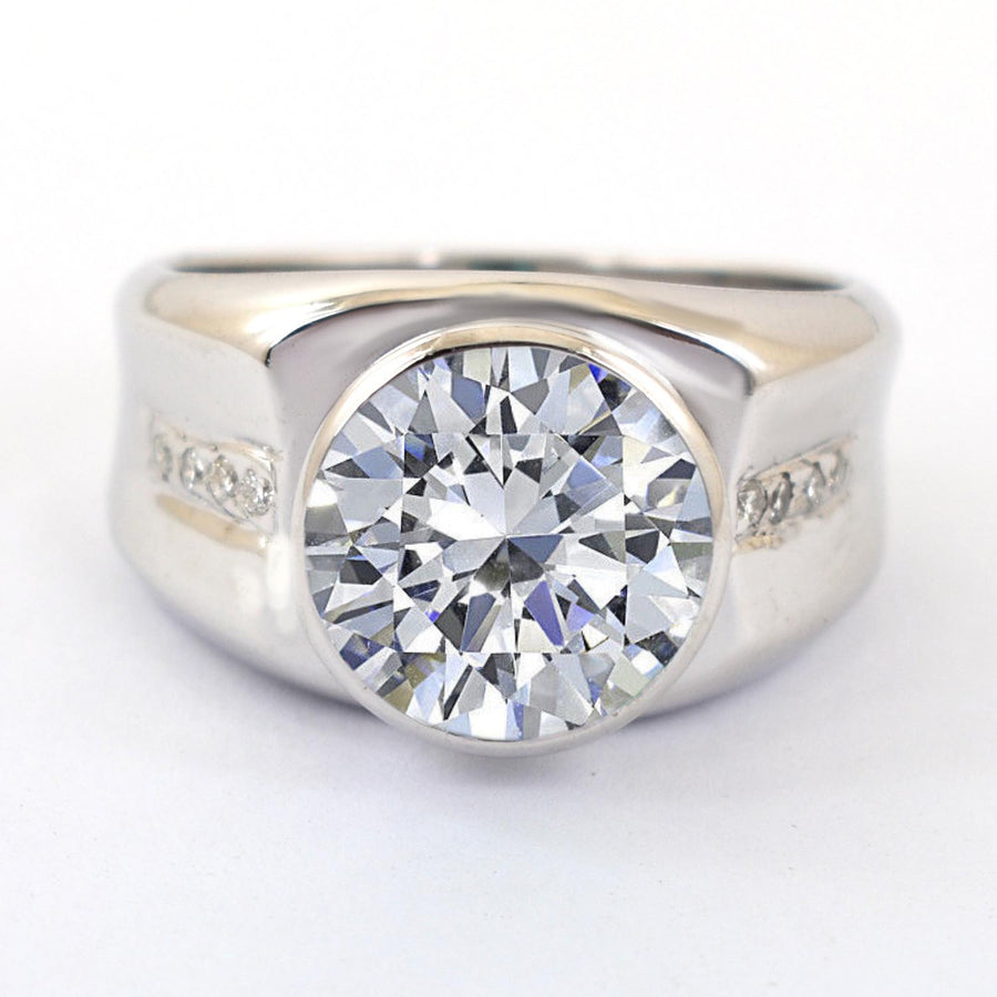 2.50 Ct Round Brilliant Cut Off-White Diamond Ring With White Gold, Amazing Shine & Bling ! - ZeeDiamonds
