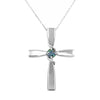 Certified 1.00 Ct Blue Diamond Solitaire Cross Pendant In White Gold, Amazing Shine & Bling ! - ZeeDiamonds