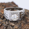 1.50 Ct Round Brilliant Cut Off-White Diamond Men's Ring In 925 Silver, Amazing Shine & Bling ! - ZeeDiamonds