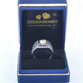 1.30 Ct Round Brilliant Cut Off-White Diamond Men's Ring In Black Gold Finish, Amazing Shine & Bling ! - ZeeDiamonds