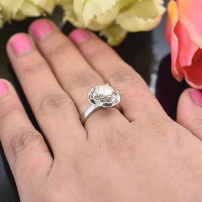 Stunning 1.40 Carat Off White Diamond Women's Ring, Elegant Look & Great Sparkle ! Ideal For Birthday Gift, Certified Diamond! - ZeeDiamonds