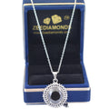 5 Ct AAA Quality Brilliant Cut Black Diamond Pendant with White Accents in Prong Setting! Beautiful Design and Latest Collection, Certified Diamond - ZeeDiamonds