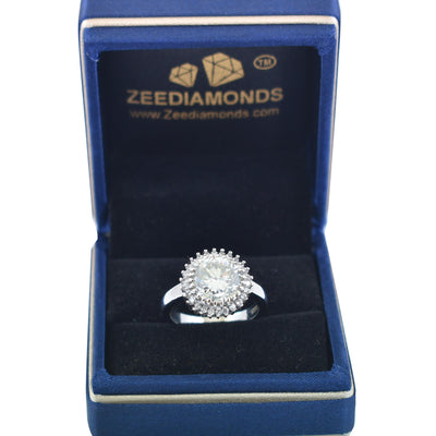5 Ct Gorgeous Off White Diamond Ring with White Accents, Great Brilliance & Excellent Luster ! Ideal For Birthday Gift, Certified Diamond! - ZeeDiamonds