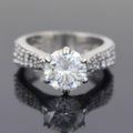 Stunning 2 Ct Off White Diamond Gorgeous Ring with White Accents, Promise Ring & Great Sparkle ! Ideal For Birthday Gift, Certified Diamond! - ZeeDiamonds