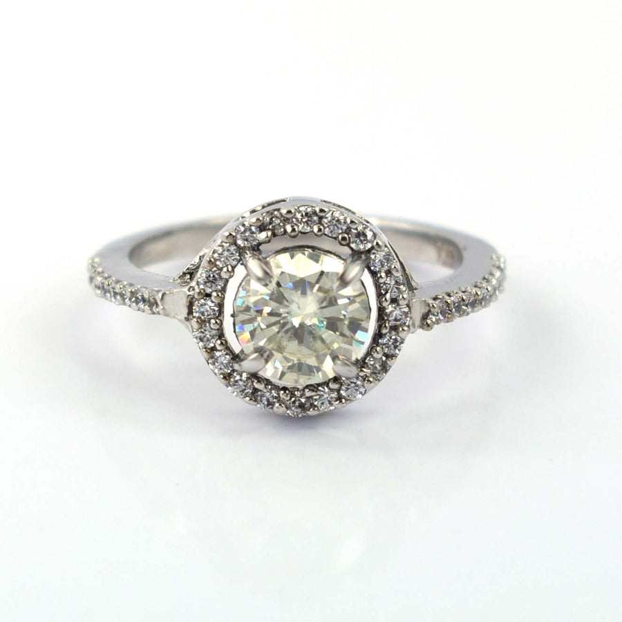 Amazing Off White Diamond Designer Ring with White Accents, Latest Collection & Great Sparkle ! Ideal For Birthday Gift, 1.00 Ct Certified Diamond!