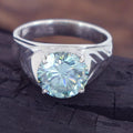 Amazing Brilliant Cut Blue Diamond Solitaire Men's Ring in Prong Setting. Latest Design & Great Shine! Gift For Wedding/Birthday! 4.00 Ct Certified - ZeeDiamonds