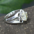 2.15 Ct Brilliant Cut Off-White Diamond Solitaire Men's Ring in Prongs, 100% Certified. Ideal Gift for Anniversary, Birthday - ZeeDiamonds