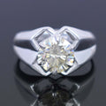 2.15 Ct Brilliant Cut Off-White Diamond Solitaire Men's Ring in Prongs, 100% Certified. Ideal Gift for Anniversary, Birthday - ZeeDiamonds
