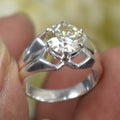 2.15 Ct Brilliant Cut Off-White Diamond Solitaire Men's Ring in Prongs, 100% Certified. Ideal Gift for Anniversary, Birthday - ZeeDiamonds